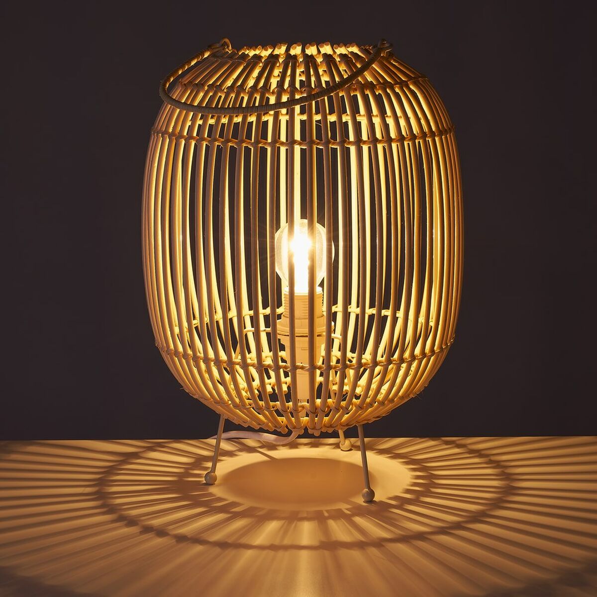 Bordslampa Naturell Metall Rattan 40 W 220-240 V 23 x 23 x 31 cm - 4