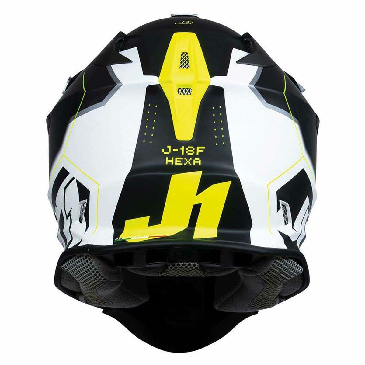 Helhjälm Just1 J-18 F HEXA Svart Vit - 5