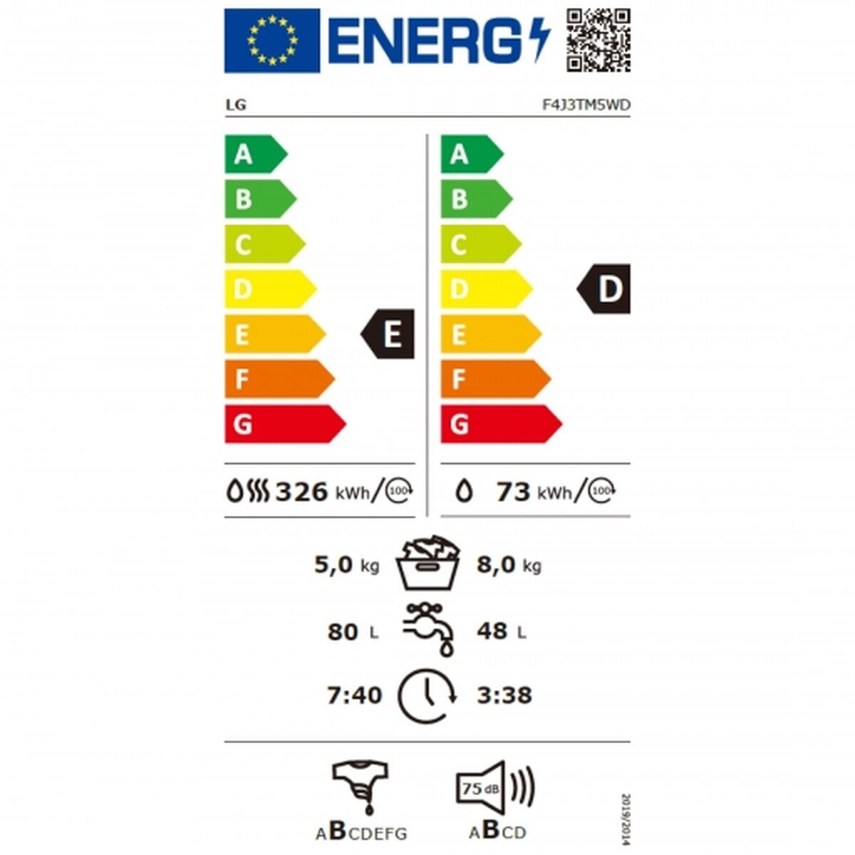 Washer - Dryer LG F4J3TM5WD 8kg / 5kg 1400 rpm - 2