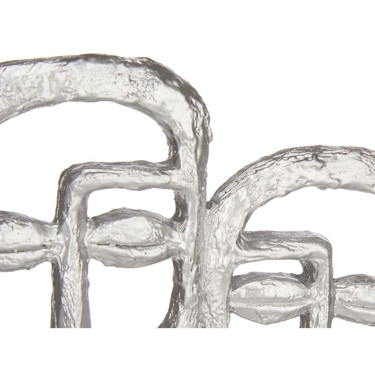 Prydnadsfigur Gift Decor Silvrig Silver Ansikte 27 x 32,5 x 10,5 cm (4 antal) - 2