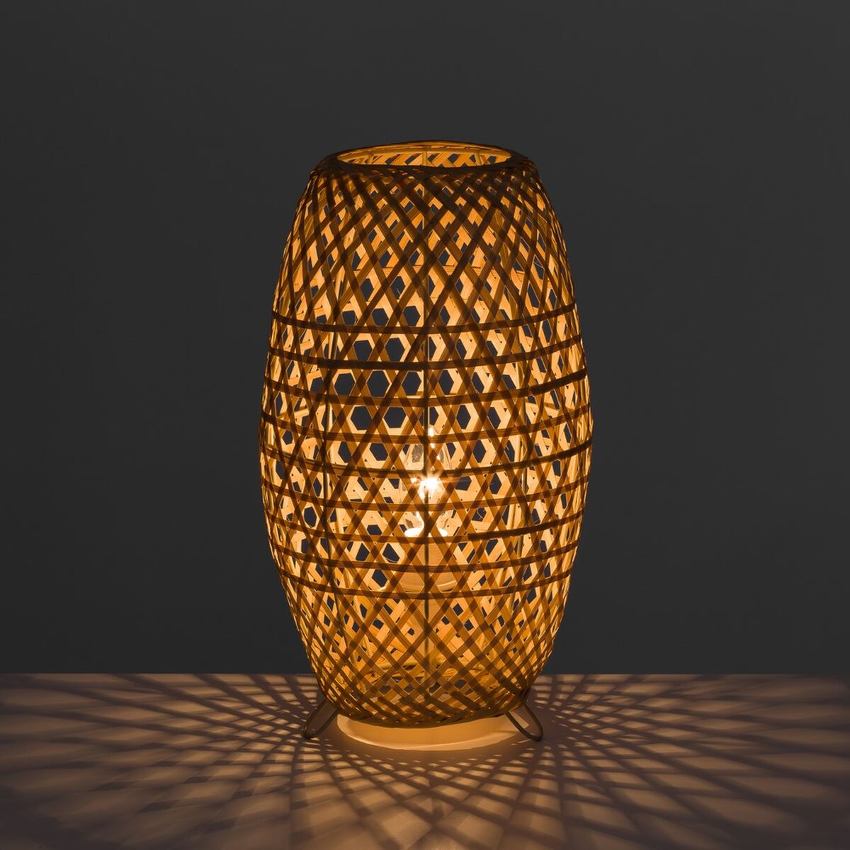 Bordslampa Naturell Metall Bambu 40 W 220-240 V 20 x 20 x 35 cm - 3
