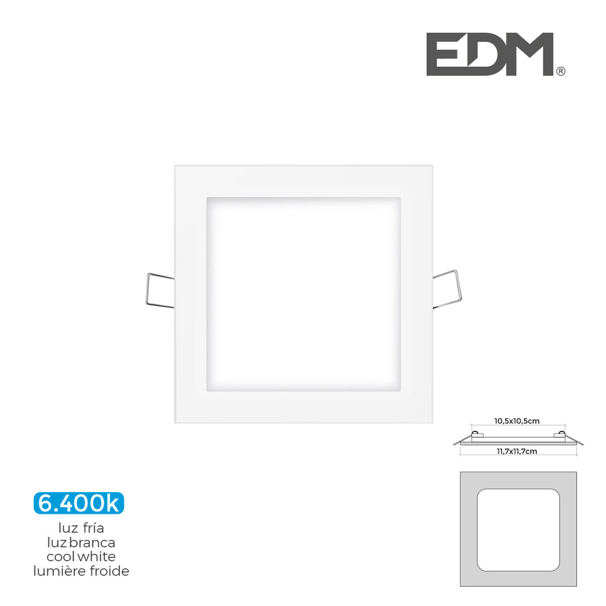 Inbyggt spotlight EDM 31605 Downlight A G 6 W 320 Lm (6400 K) - 5