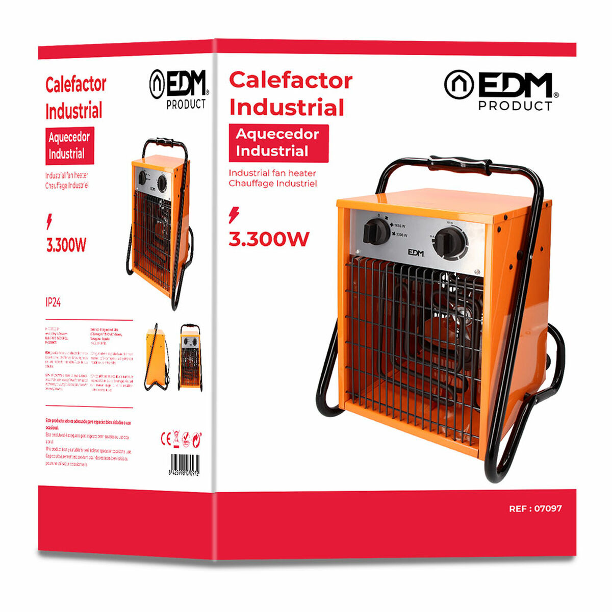 Industriell värmare EDM 07097 Industry Series Orange 3300 W - 3