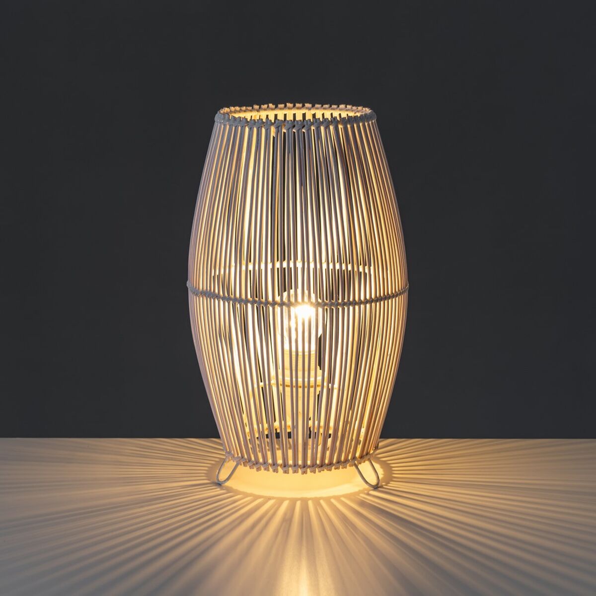 Bordslampa Vit Metall Bambu 40 W 220-240 V 17 x 17 x 29 cm - 3