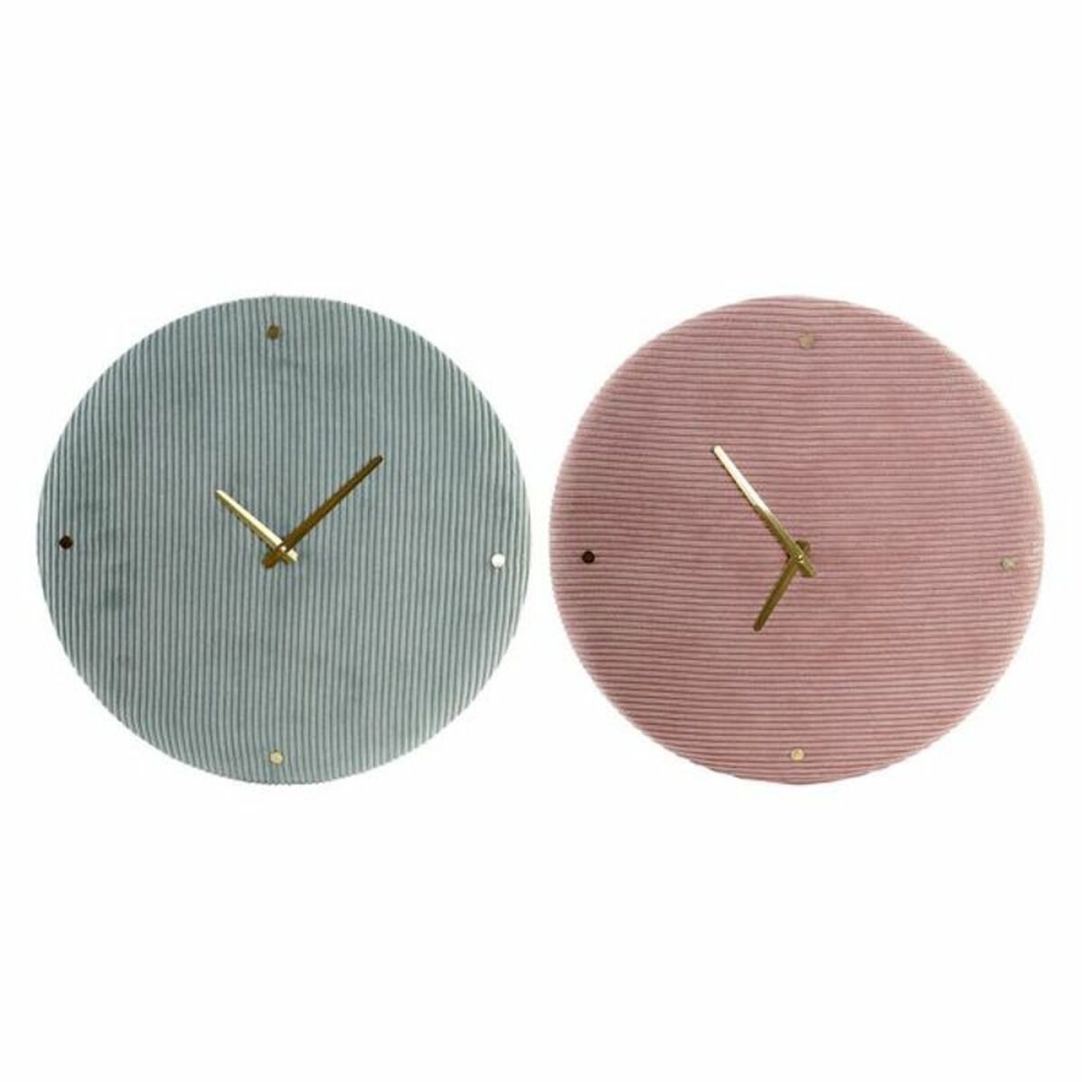 Väggklocka DKD Home Decor Grön Rosa 40,5 x 5,5 x 40,5 cm (2 antal) - 5