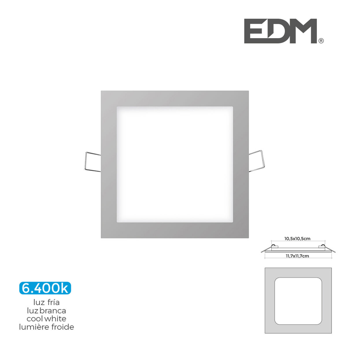 Inbyggt spotlight EDM 31607 Downlight A G 6 W 320 Lm (6400 K) - 5