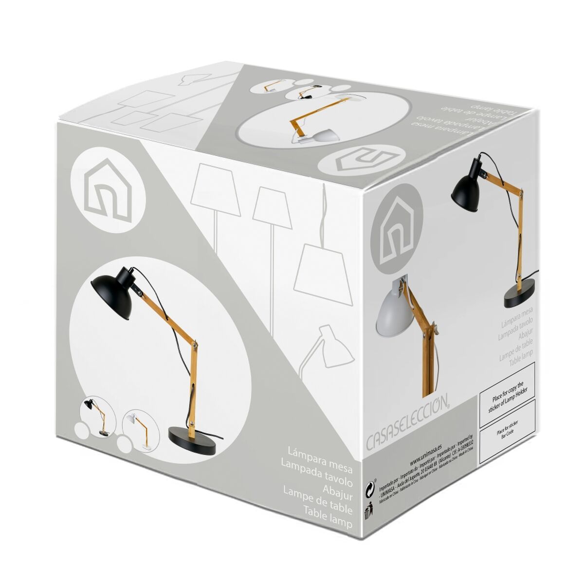 Flexo/skrivbordslampa Vit Naturell 37 x 16 x 41 cm - 6