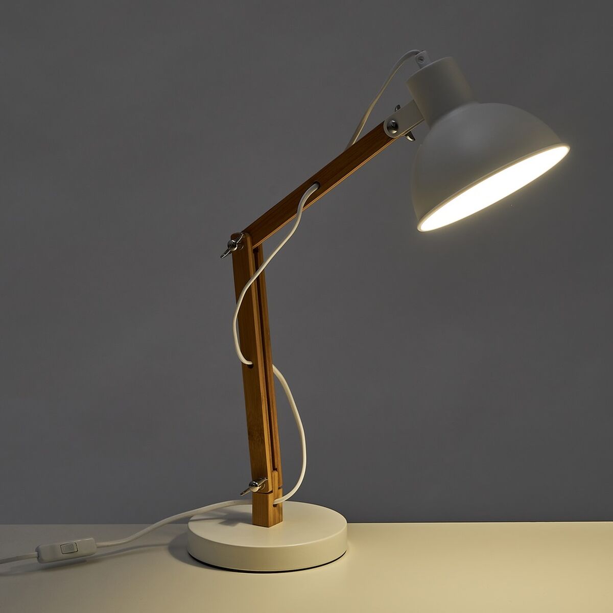 Flexo/skrivbordslampa Vit Naturell 37 x 16 x 41 cm - 5