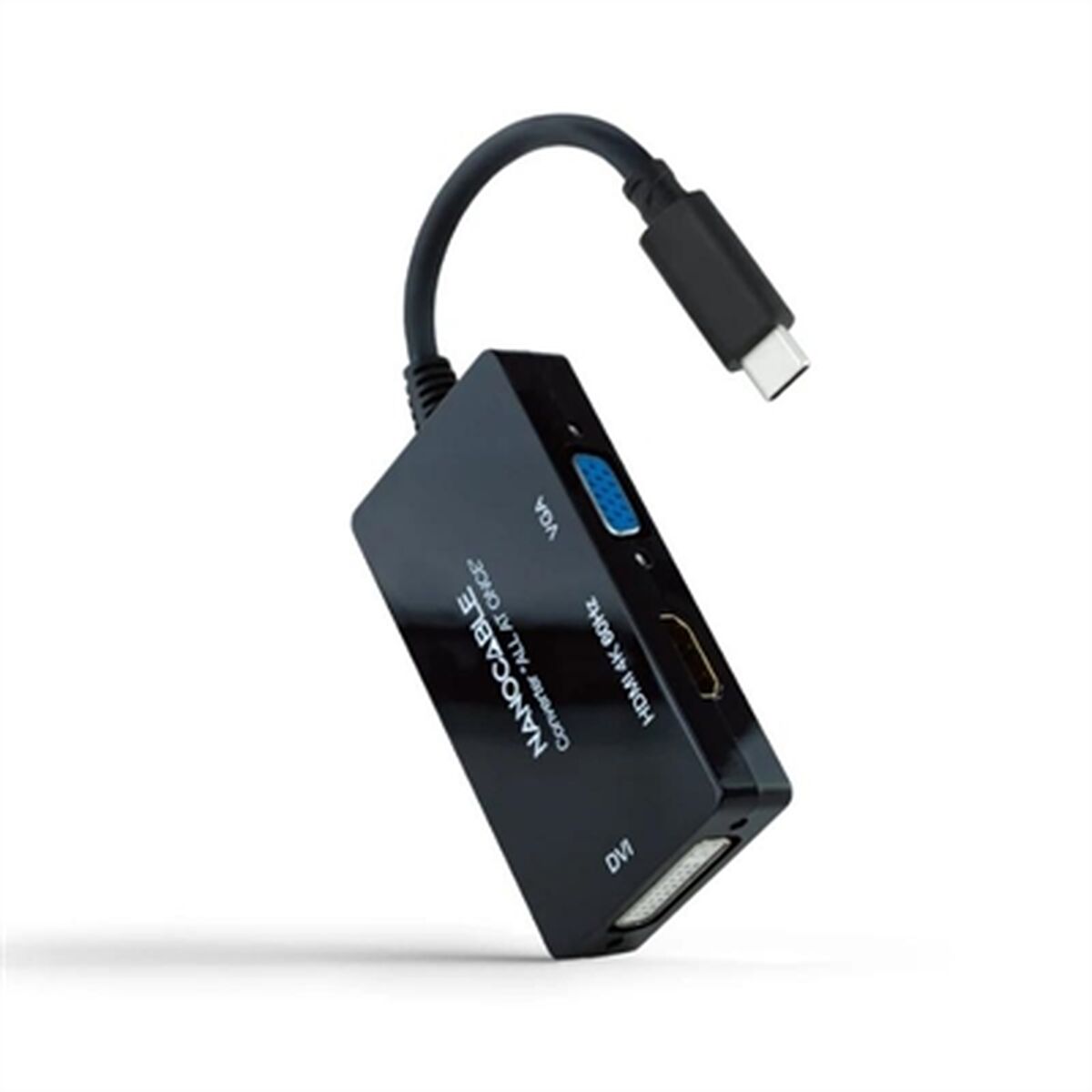 USB C till VGA/HDMI/DVI Adapter NANOCABLE 10.16.4301-ALL 20 cm Svart 4K Ultra HD - 4