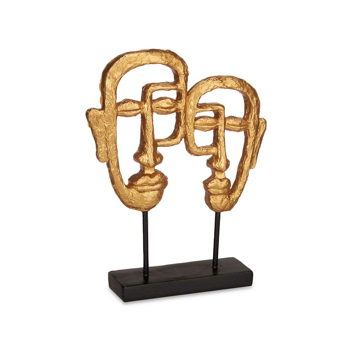 Prydnadsfigur Gift Decor Gyllene Ansikte 27 x 32,5 x 10,5 cm (4 antal) - 3