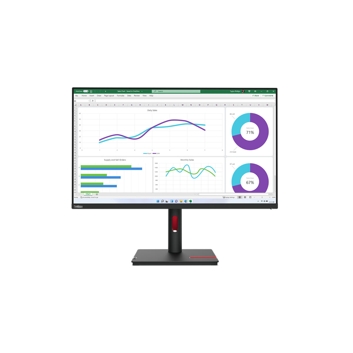 Monitor Lenovo ThinkVision T32P-30 32" IPS LED - 9