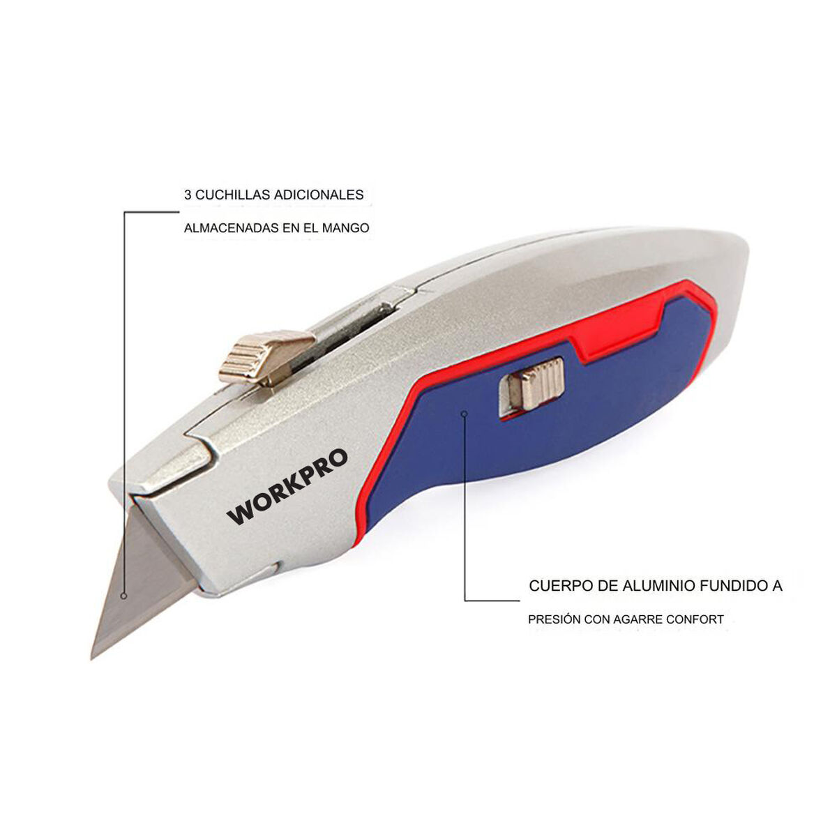 Brytbladskniv Workpro gjuta aluminium 16,5 x 4,1 x 2,8 cm - 4