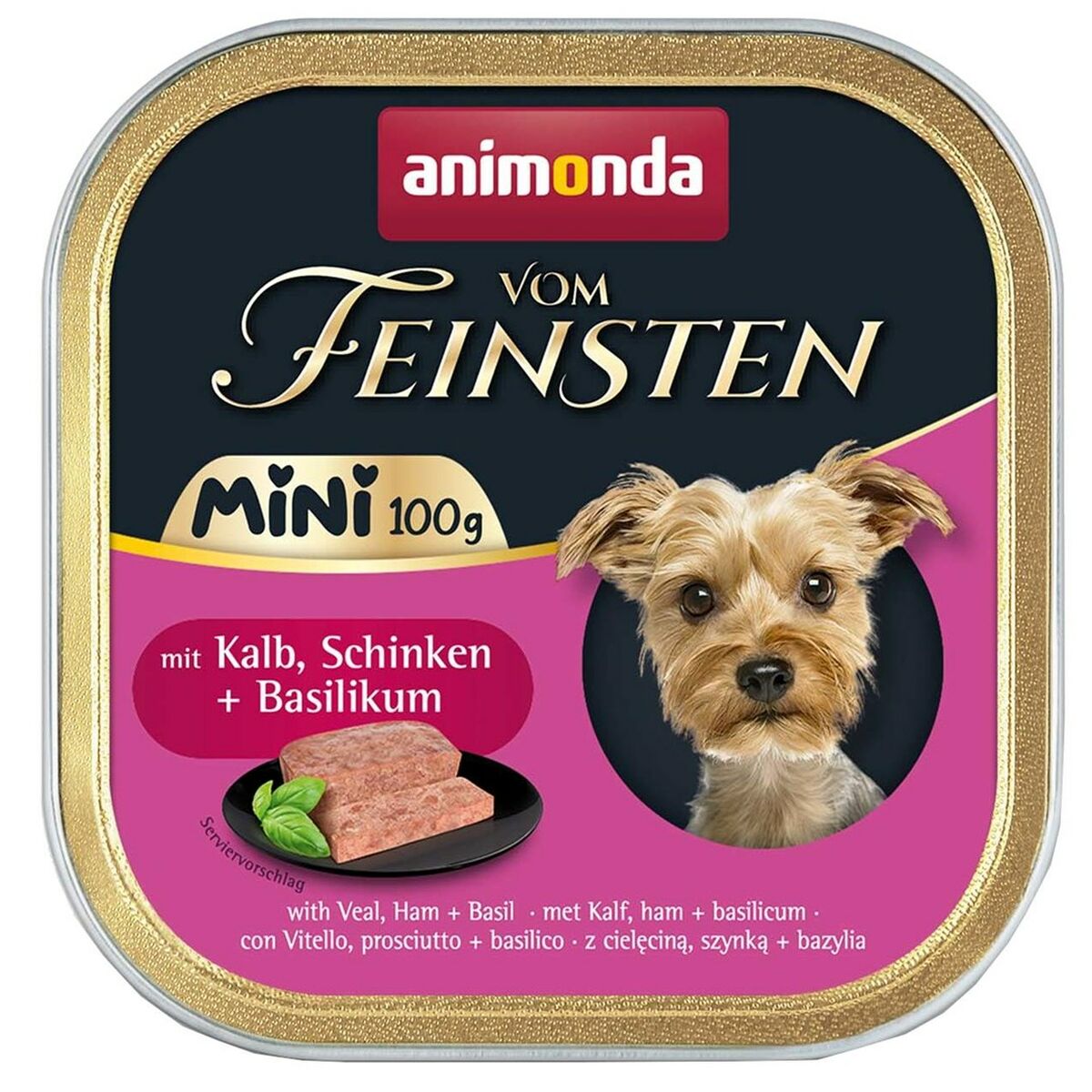 Våt mat Animonda Vom Feinsten Adult Mini Veal, ham and basil Kalvkött 100 g