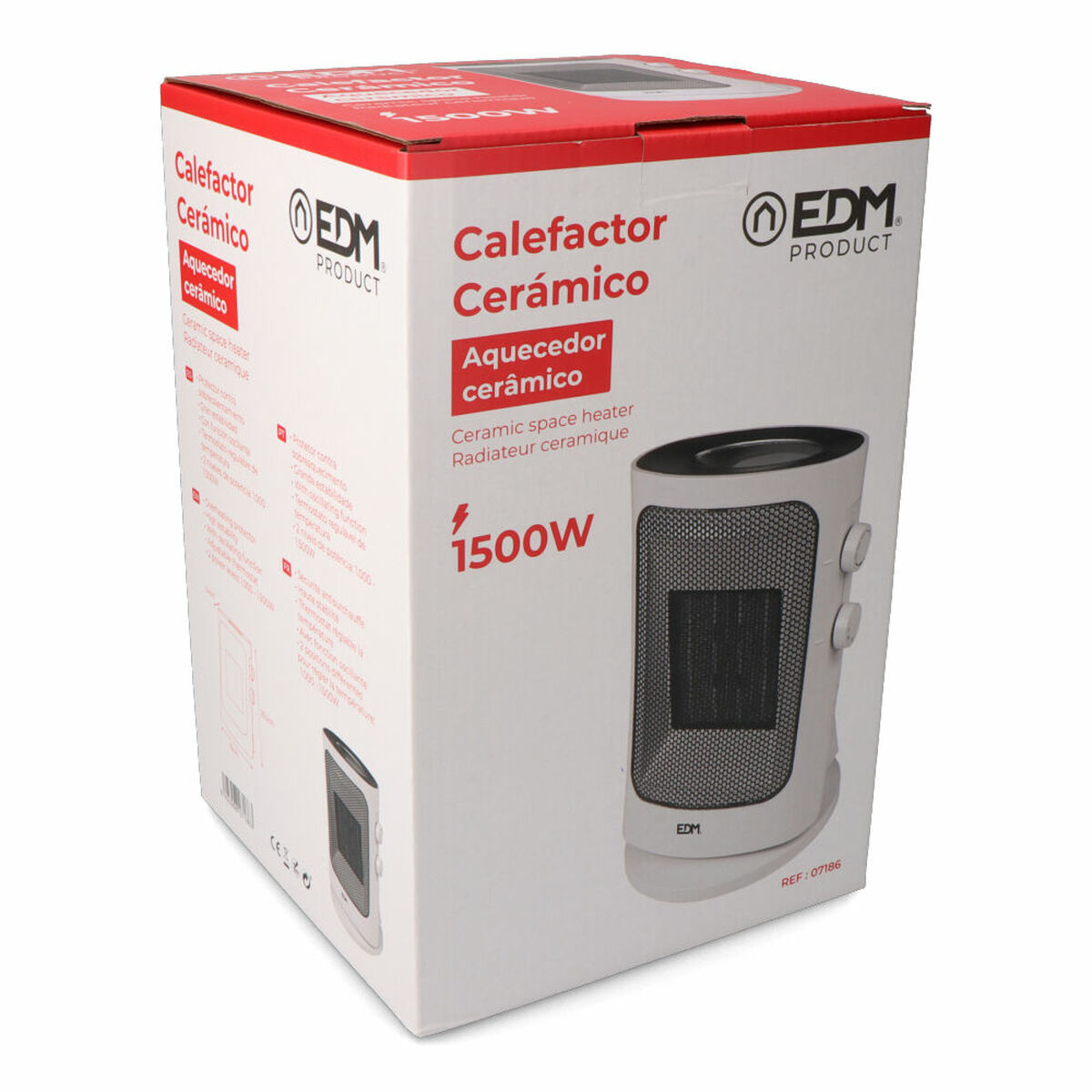 Vertikalt värmeelement EDM 07186 Grå 1000 - 1500 W Oscillation - 4