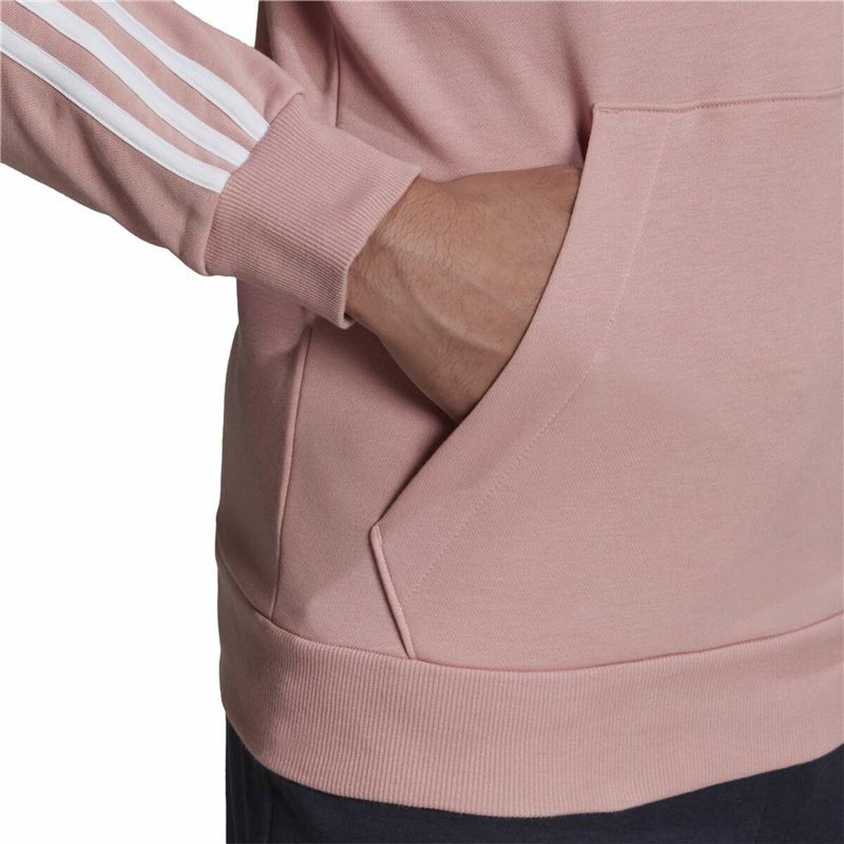 Tröja med huva Herr Adidas Essentials Wonder Mauve 3 Stripes Rosa - 4
