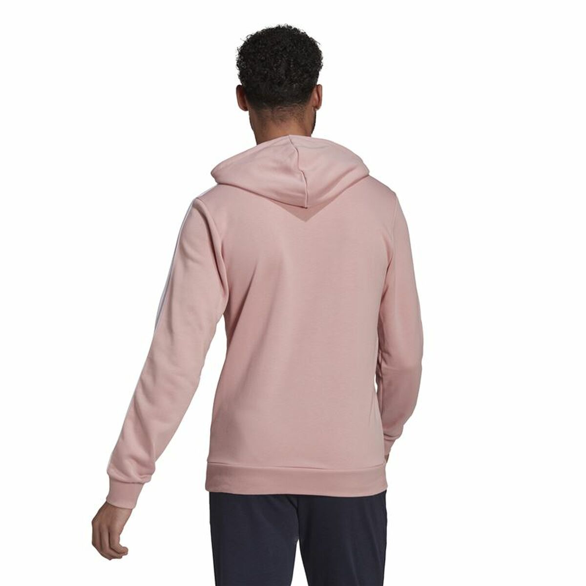 Tröja med huva Herr Adidas Essentials Wonder Mauve 3 Stripes Rosa - 3