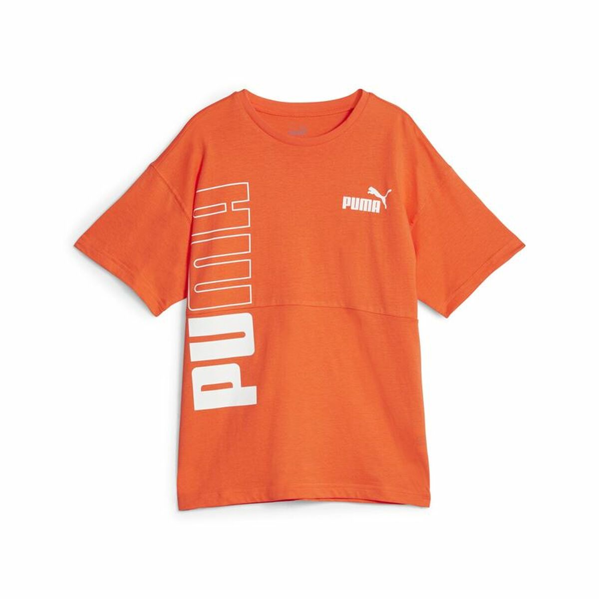 Barn T-shirt med kortärm Puma Power Colorblock Mörk Orange