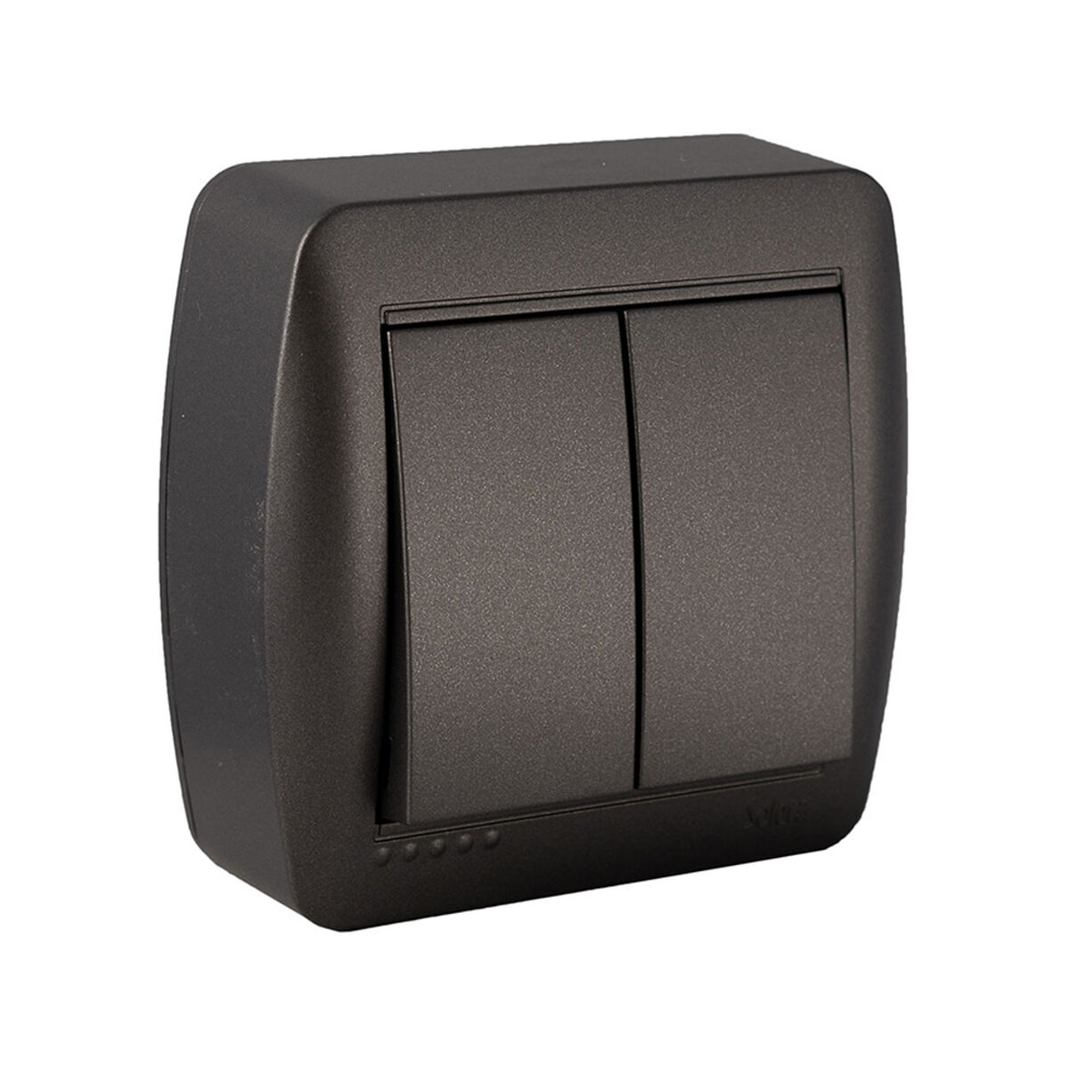 Vippströmbrytare dubbel Solera Mural 7,4 x 7,2 x 2,8 cm 250 V 10 A Grafit