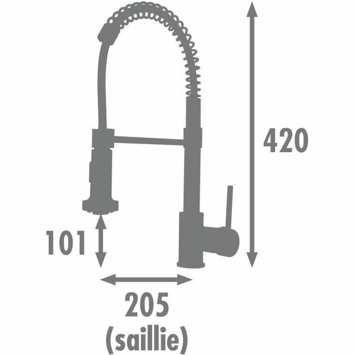 Kitchen Tap Rousseau OPUS Grå Chrome - 2