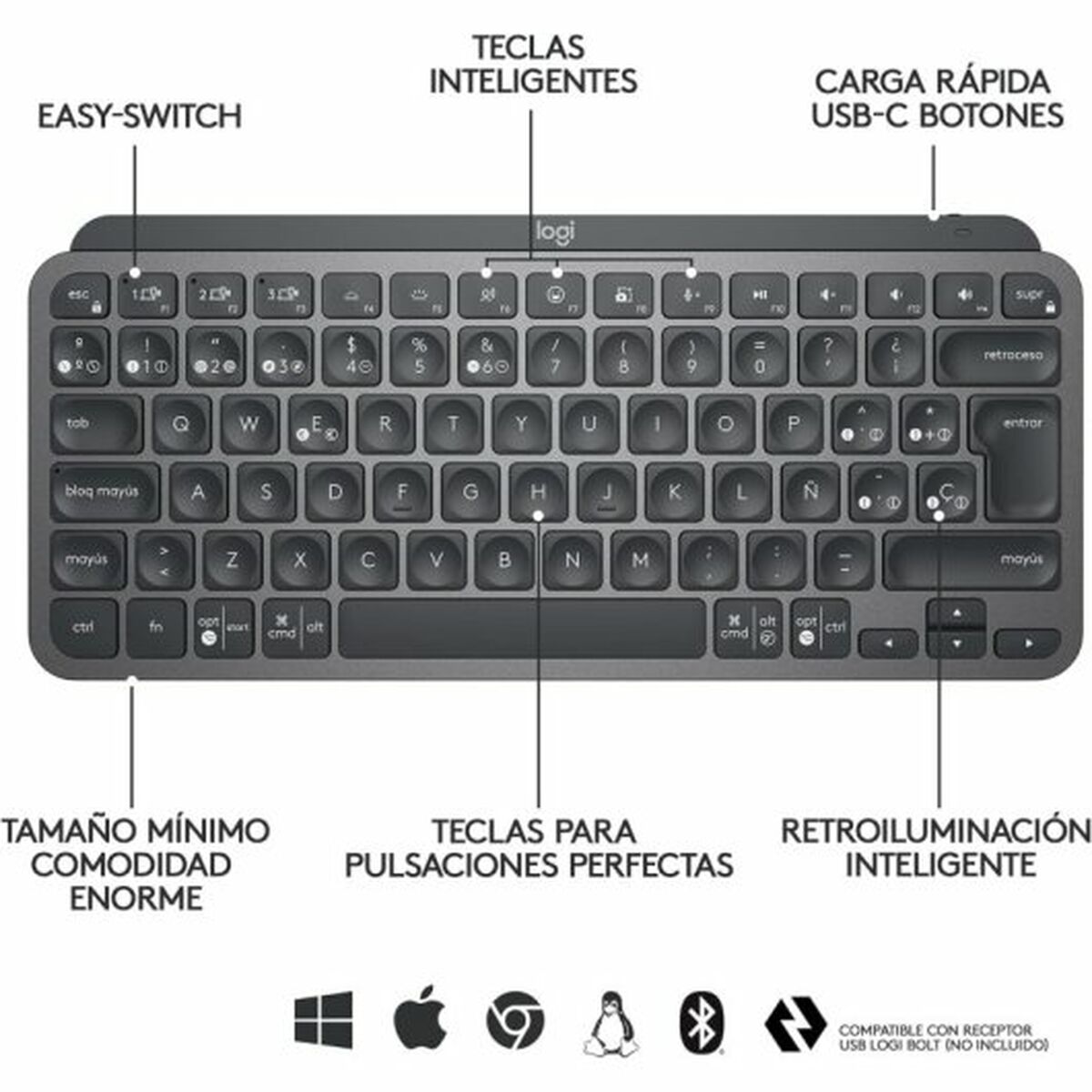Tangentbord Logitech 920-010488 Svart QWERTY - 4