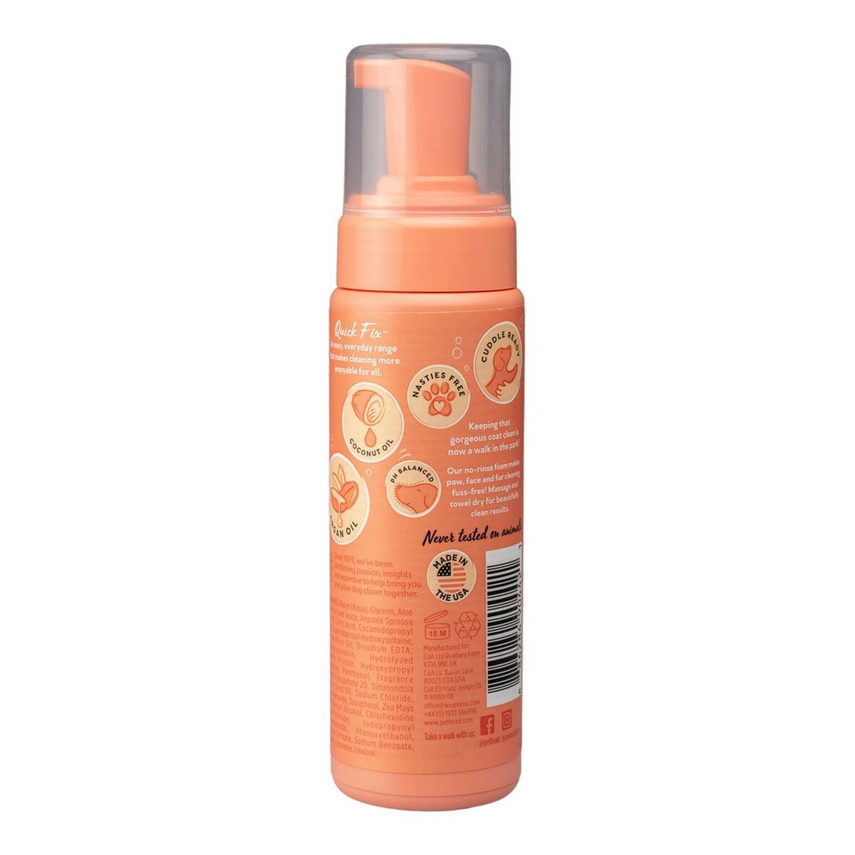 Rengöringsskum Pet Head Quick Fix Persika 200 ml Hund - 5