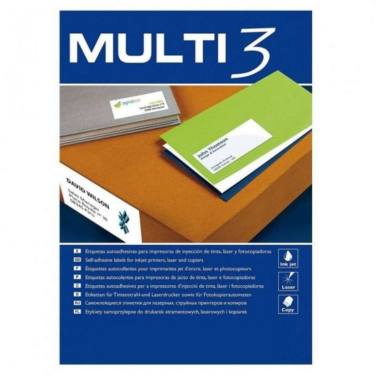 Etiketter till Skrivare MULTI 3 70 x 37 mm Vit Upprätt 100 Blad (24 antal) - 2