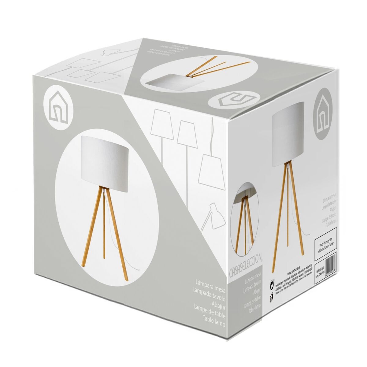 Bordslampa Naturell 40 W 220-240 V 30 x 30 x 55 cm - 5