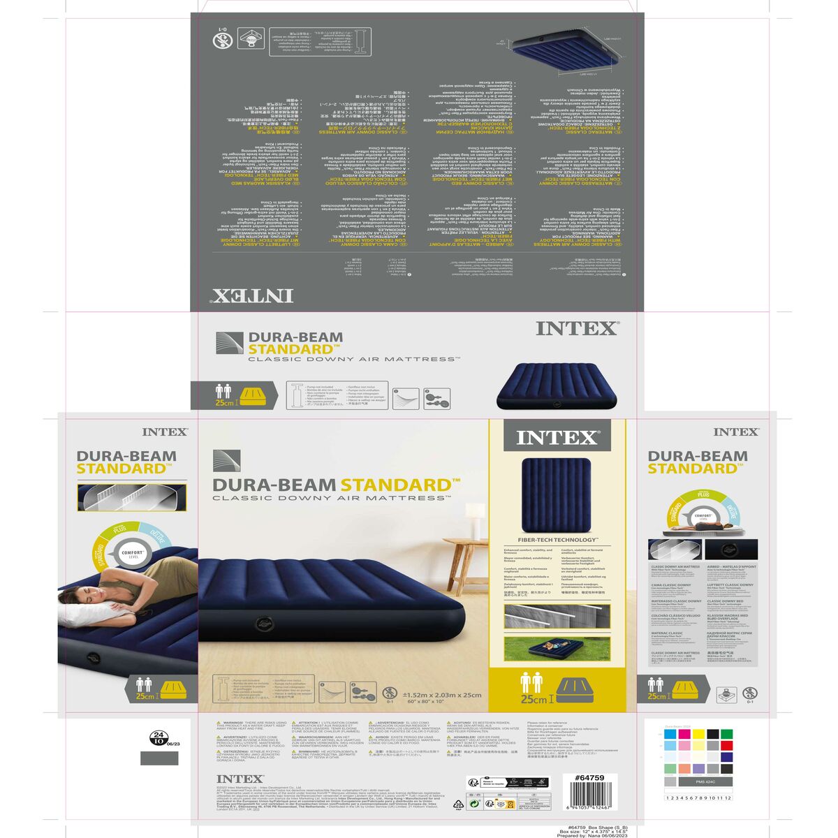 Luftmadrass Intex STANDARD CLASSIC DOWNY 203 x 25 x 152 cm - 5