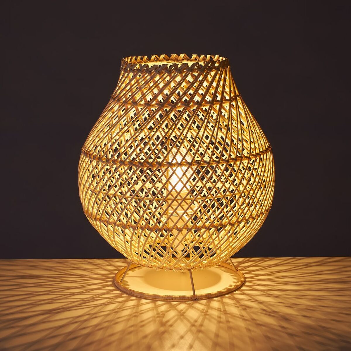 Bordslampa Naturell Metall Rattan 40 W 220-240 V 24 x 24 x 27 cm - 4