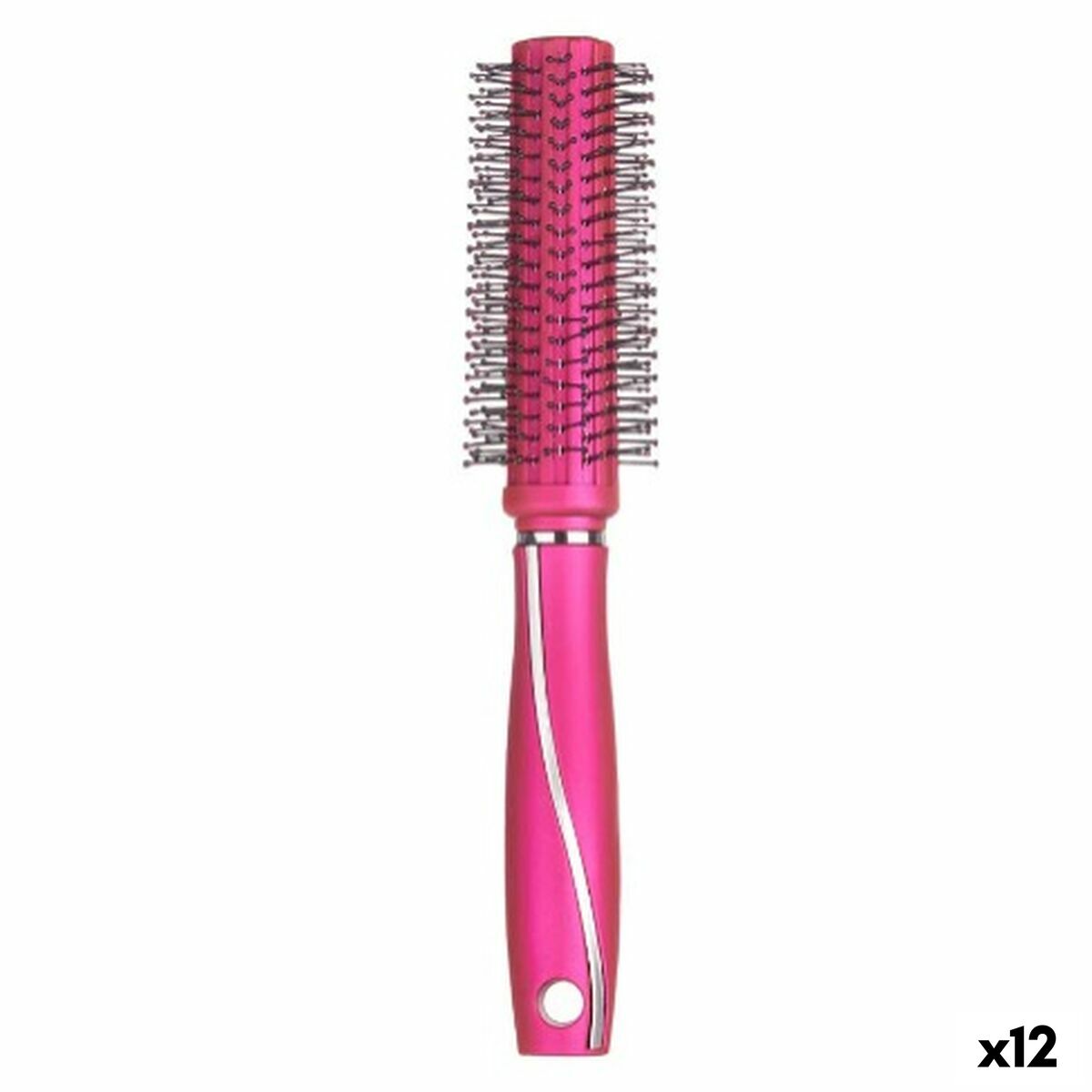 Rund borste Berilo Fuchsia Silikon Plast (12 antal)
