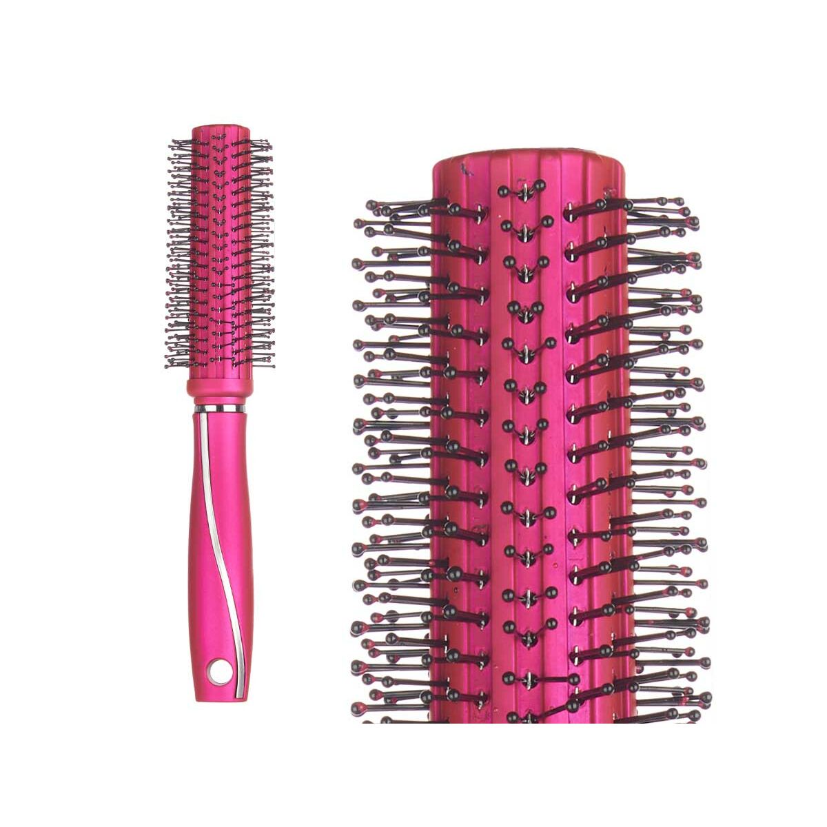 Rund borste Berilo Fuchsia Silikon Plast (12 antal) - 3