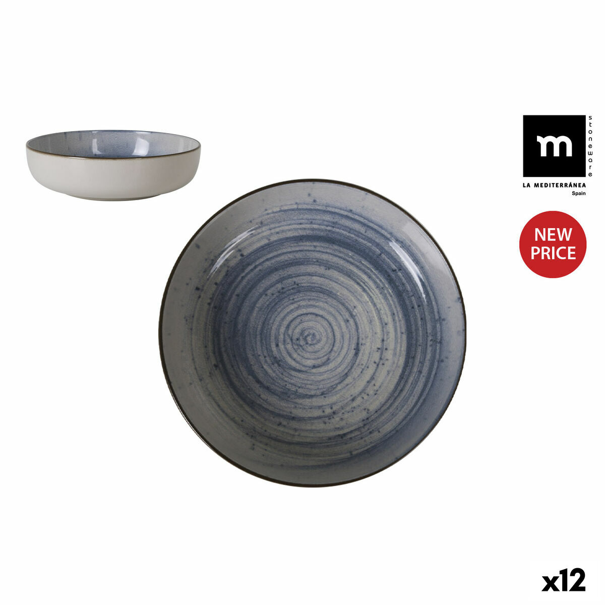 Djup tallrik La Mediterránea Swirl Ø 18 cm (12 antal)