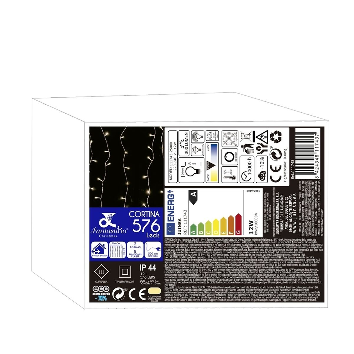 Gardinbelysning med LED 12 W 240 x 300 cm - 2