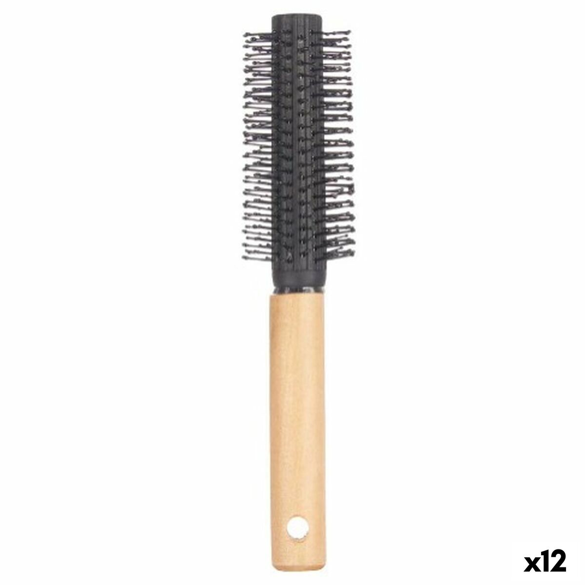 Rund borste Berilo Brun Svart Trä Silikon Plast (12 antal)