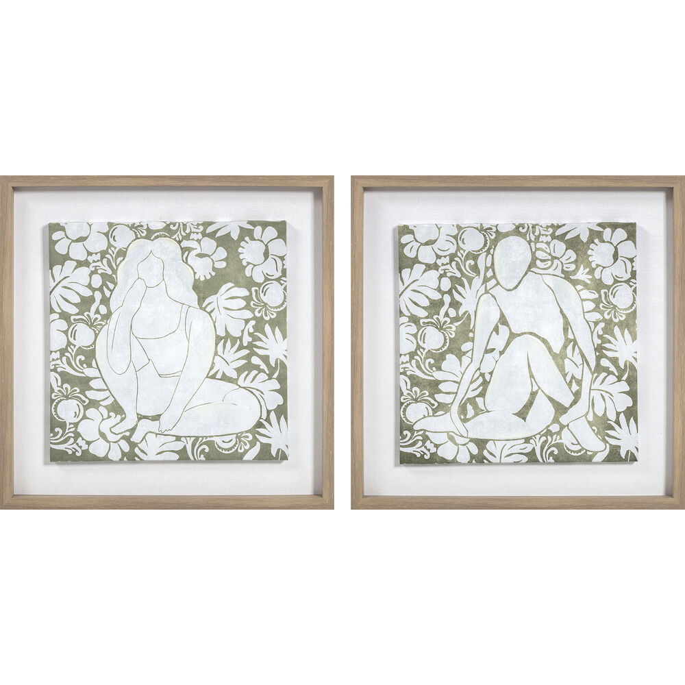 Kanvas DKD Home Decor Glas Kanvas Trä MDF 42 x 3 x 42 cm - 2