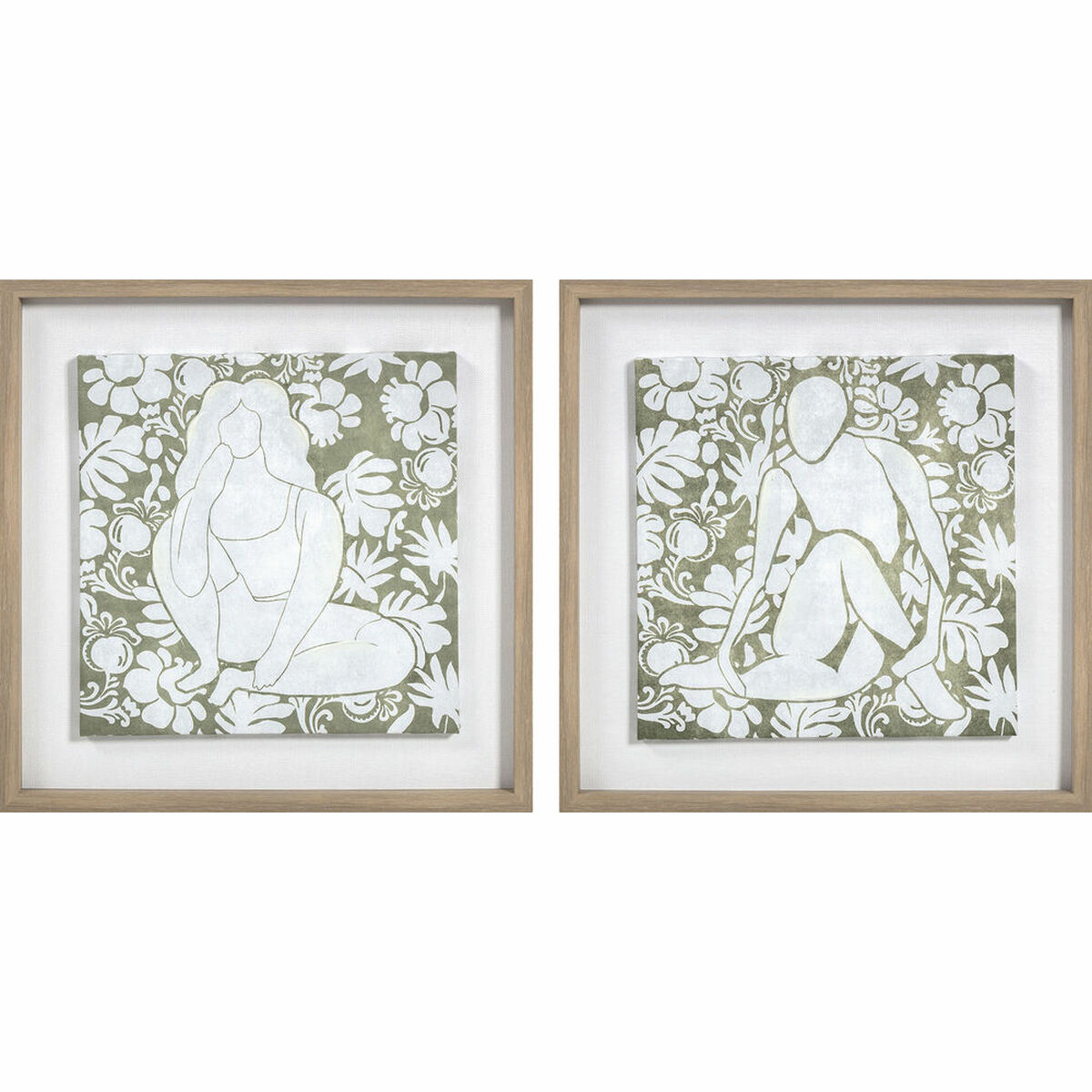 Kanvas DKD Home Decor Glas Kanvas Trä MDF 42 x 3 x 42 cm - 8