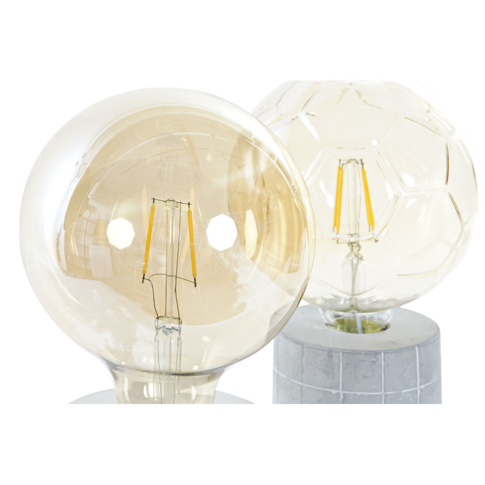 Bordslampa DKD Home Decor Vit Grå Gyllene Cement 12 x 12 x 22 cm (2 antal) - 2