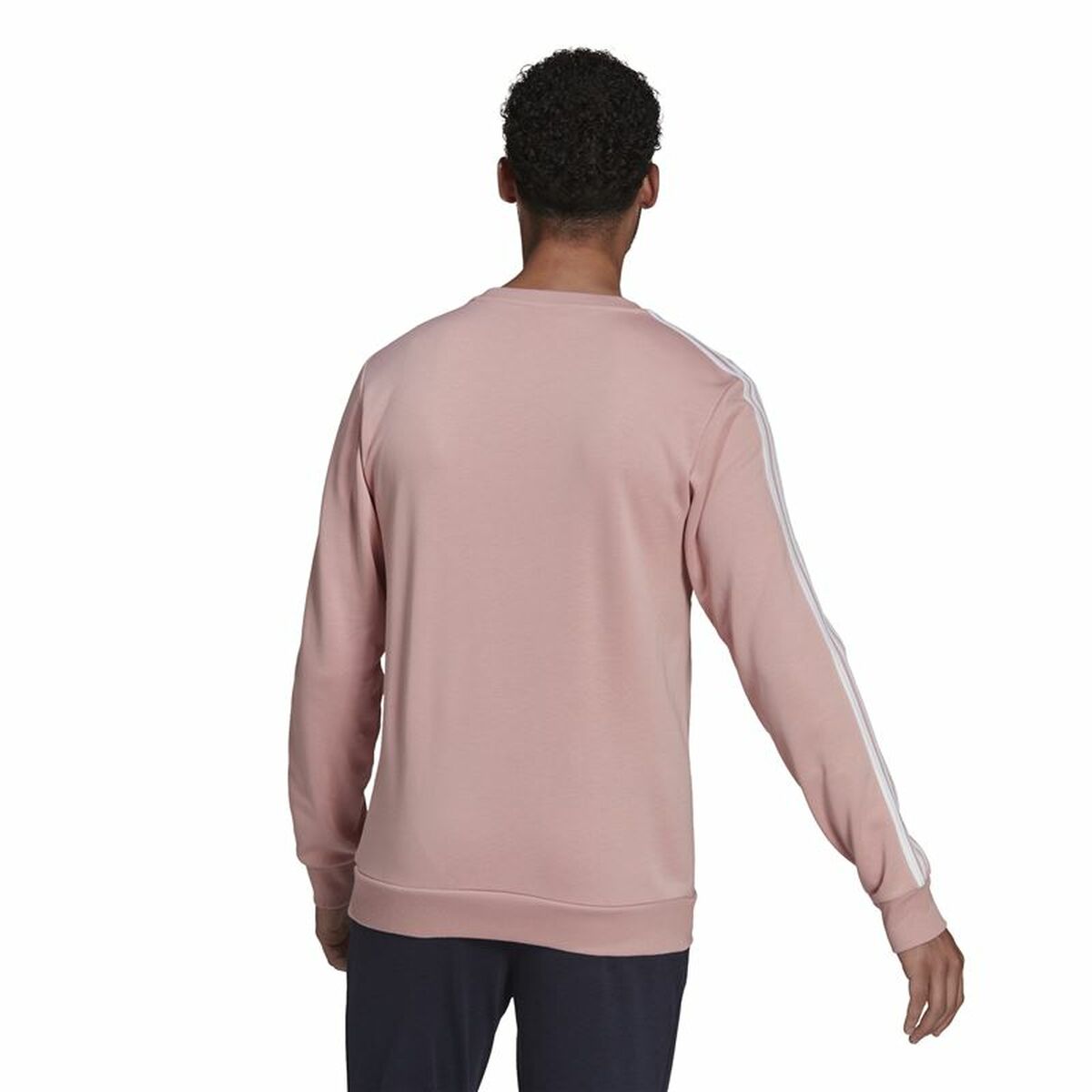Tröja utan huva Herr Adidas Essentials French Terry 3 Stripes Rosa - 4