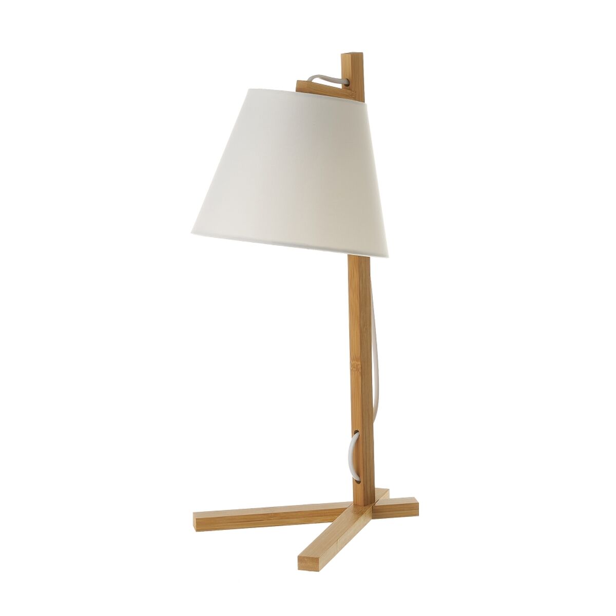 Bordslampa Vit Naturell Bambu 40 W 220-240 V 27 x 21 x 50 cm