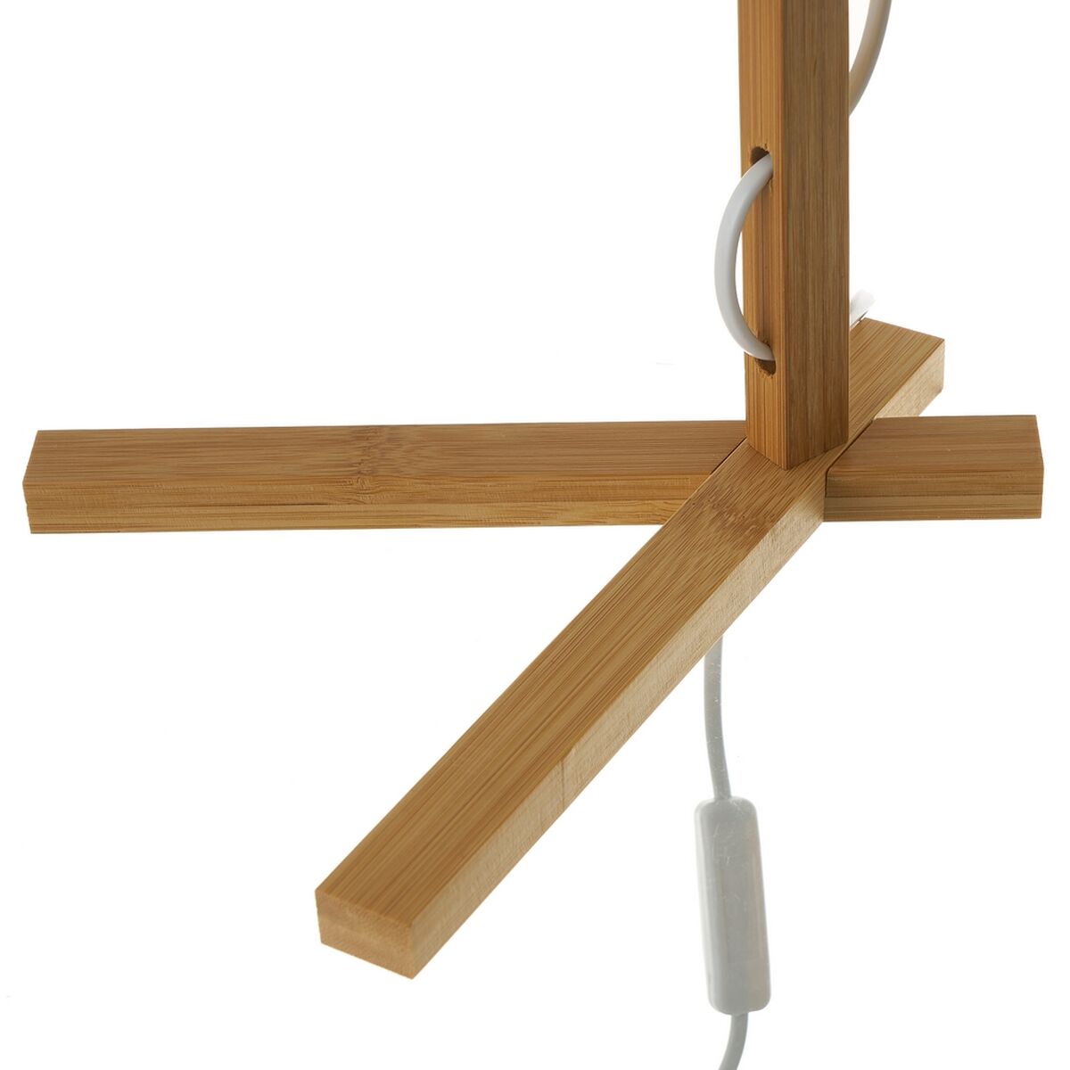 Bordslampa Vit Naturell Bambu 40 W 220-240 V 27 x 21 x 50 cm - 3