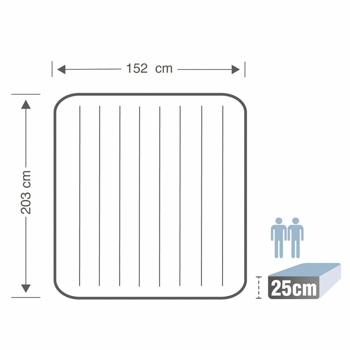 Luftmadrass Intex 152 x 25 x 203 cm - 5