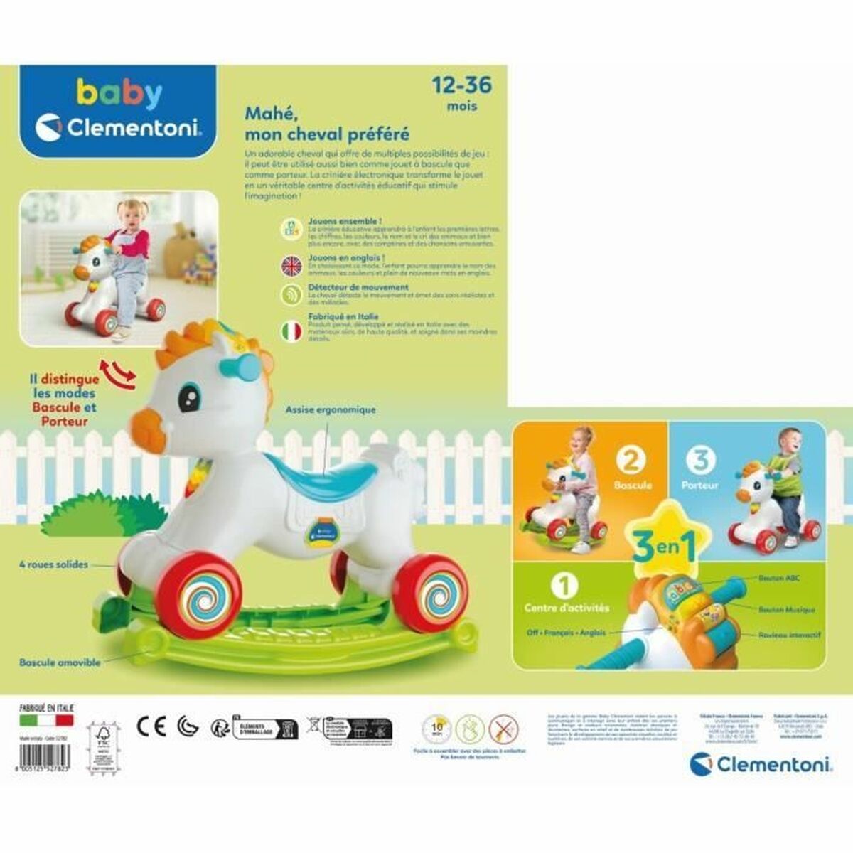 Gunghäst Clementoni Rocking horse and wheels (FR) - 2