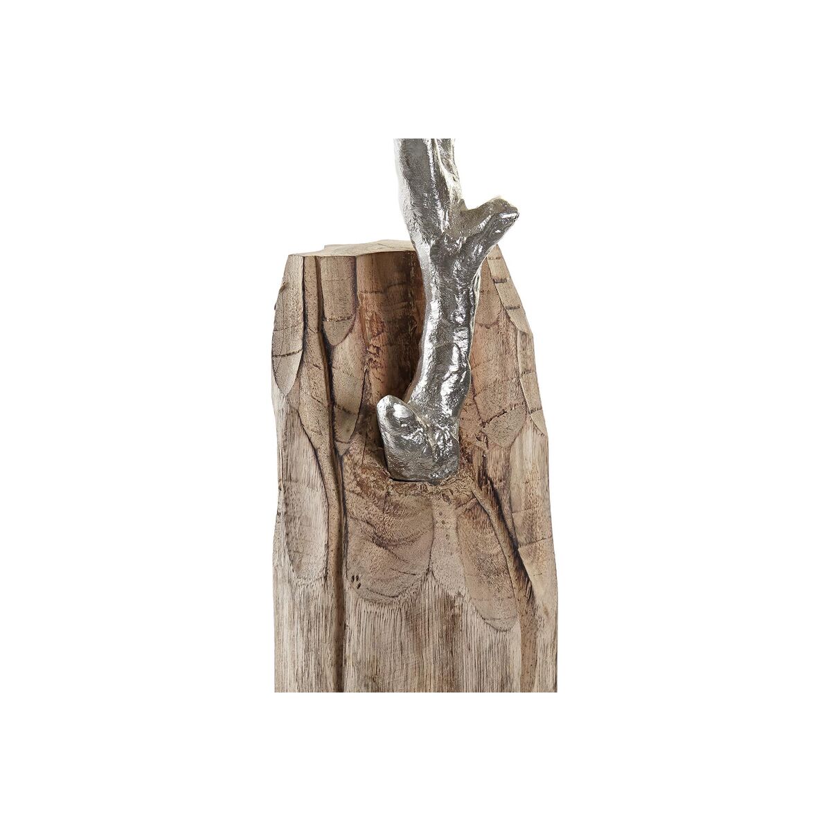 Prydnadsfigur DKD Home Decor Stock Silvrig Träd Brun Aluminium Kolonial Mangoträ (26 x 11 x 51 cm) - 2