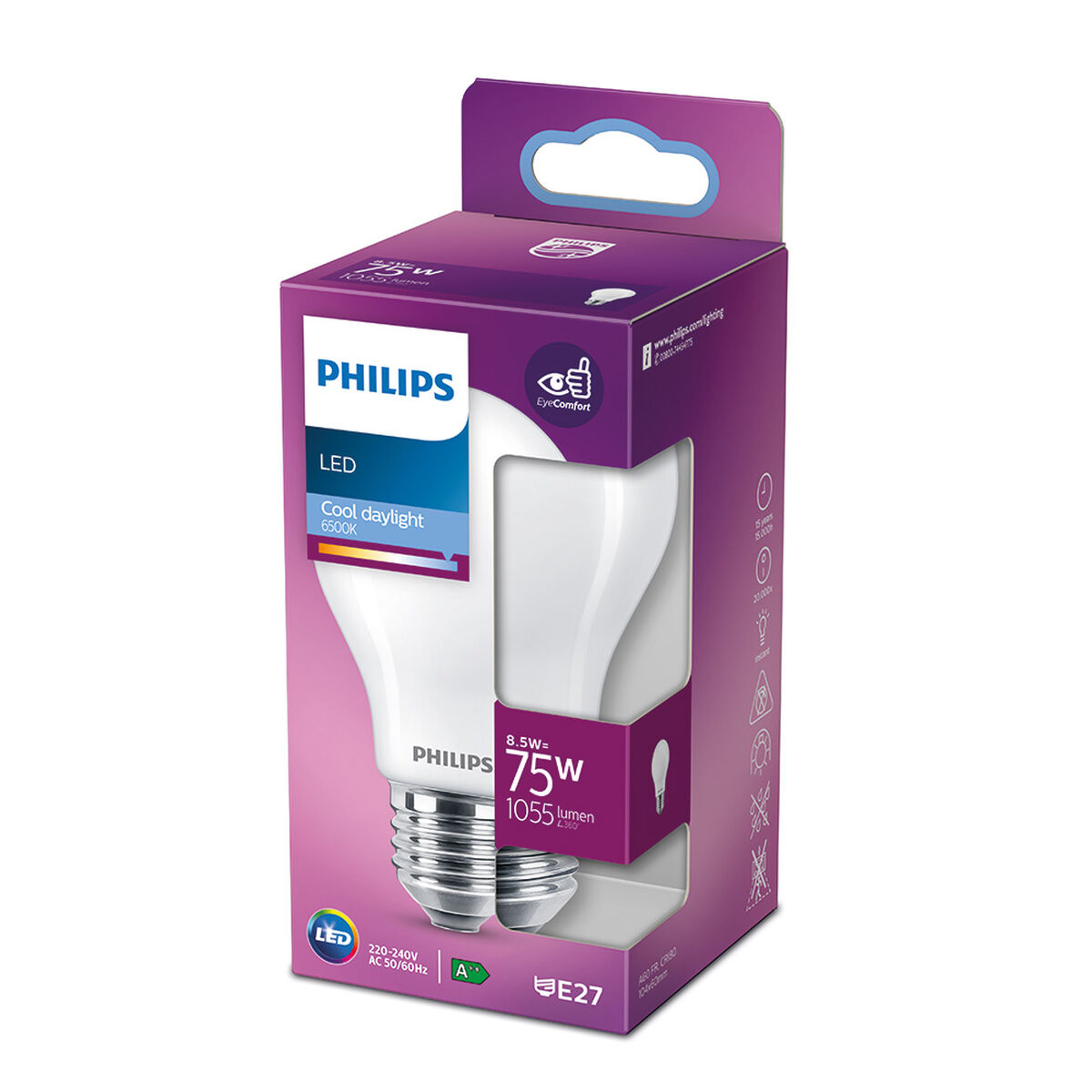 LED-lampa Philips E 8,5 W E27 1055 lm Ø 6 x 10,4 cm (6500 K) - 7