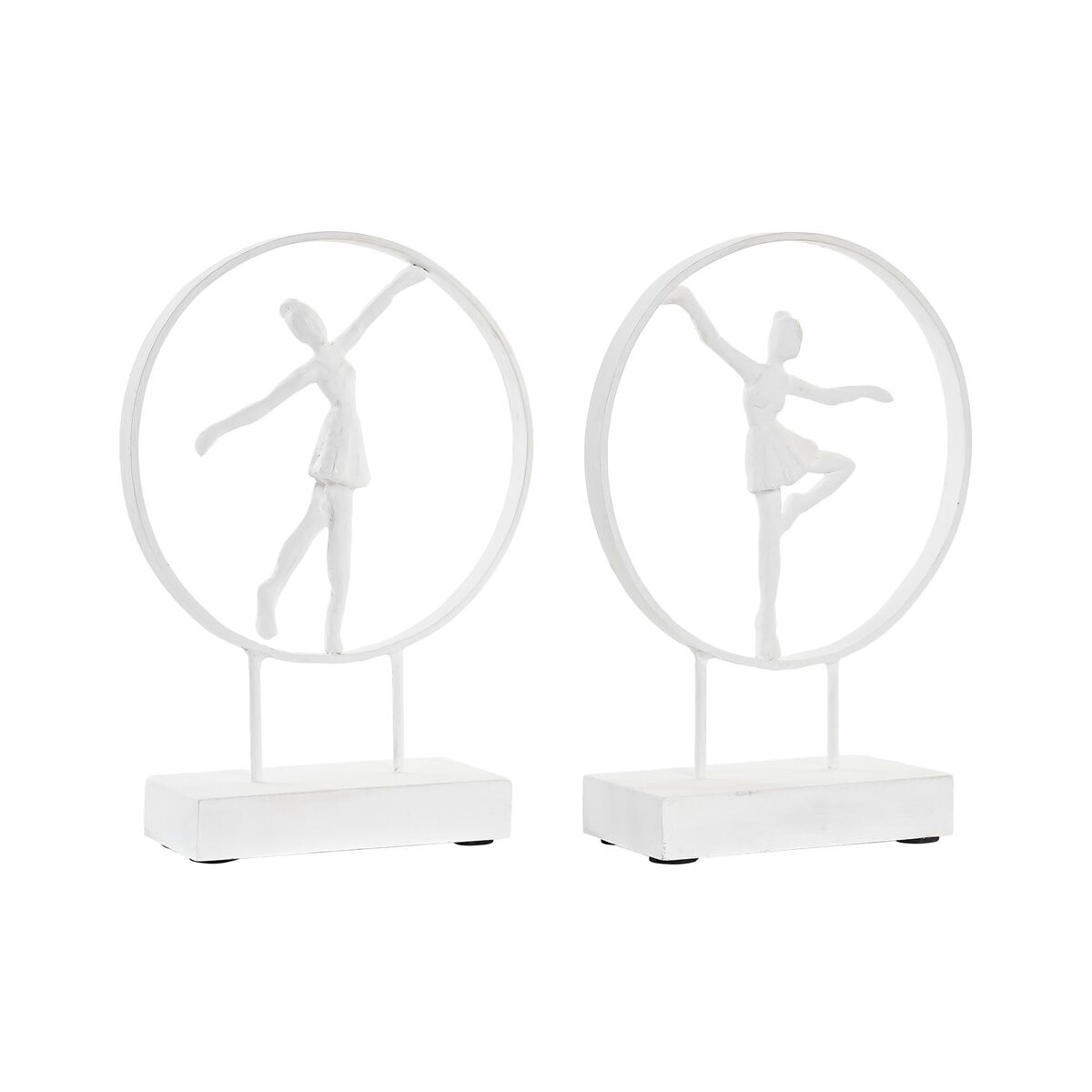 Prydnadsfigur DKD Home Decor 23 x 9 x 33 cm Vit Balettdansare (2 antal)