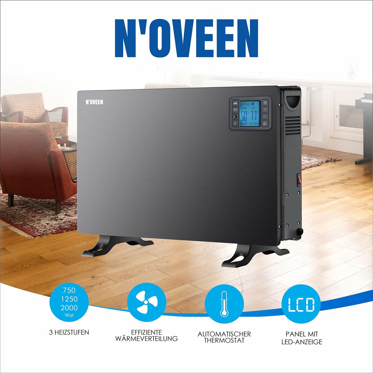 Värmeelement N'oveen CH7100 Svart 2000 W - 2