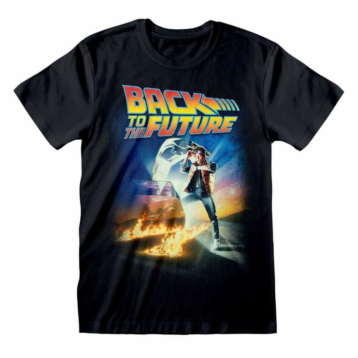 T-shirt med kortärm Back to the Future Poster Svart Unisex