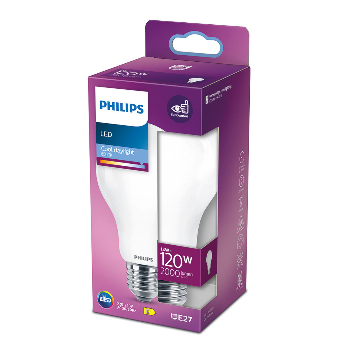 LED-lampa Philips D 120 W 13 W E27 2000 Lm 7 x 12 cm (6500 K) - 7
