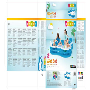 Uppblåsbar plaskpool för barn Intex 56475NP/EP 990 l 229 X 229 X 66 CM (229 x 229 x 66 cm)