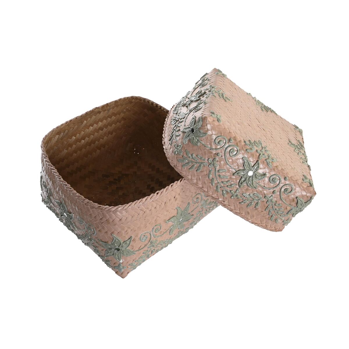 Uppsättning med Dekorativa Lådor DKD Home Decor Multicolour Bambu Boho (3 Delar) - 5